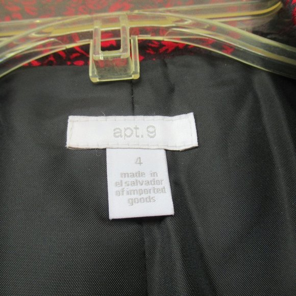 Last Chance NWT VINTAGE red & black print with shimmer blazer - Picture 6 of 16